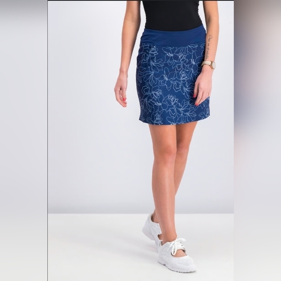 Cypress Club Pants - Cypress Club Women's Floral Skort Size X-Large Blue White Tummy Smoothing NWOT